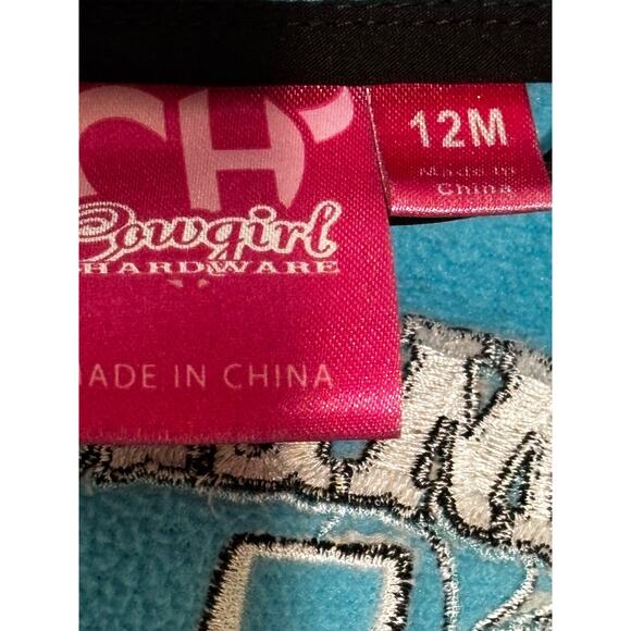 Cowgirl Hardware® Girl's American Turquoise Jacket Rodeo 12M Biker Bling - Picture 9 of 12